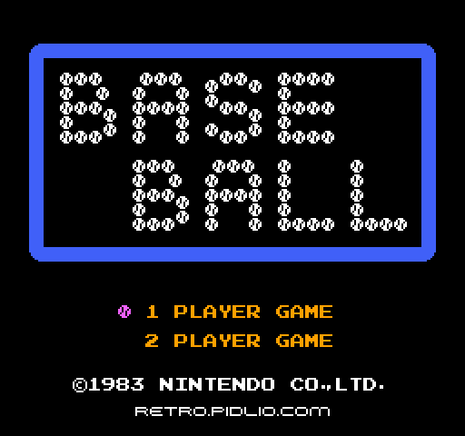 ベースボール(BASEBALL)のタイトル画面/ゲームのキャプチャ画像1 ─ pidlio.com