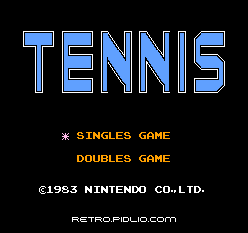 テニス(Tennis)のタイトル画面/ゲームのキャプチャ画像1 ─ pidlio.com