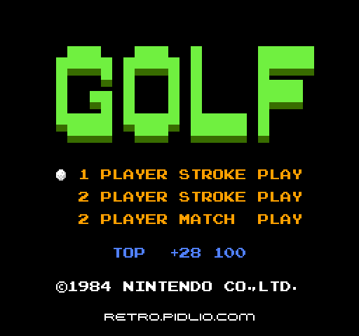 ゴルフ(GOLF)のタイトル画面/ゲームのキャプチャ画像1 ─ pidlio.com