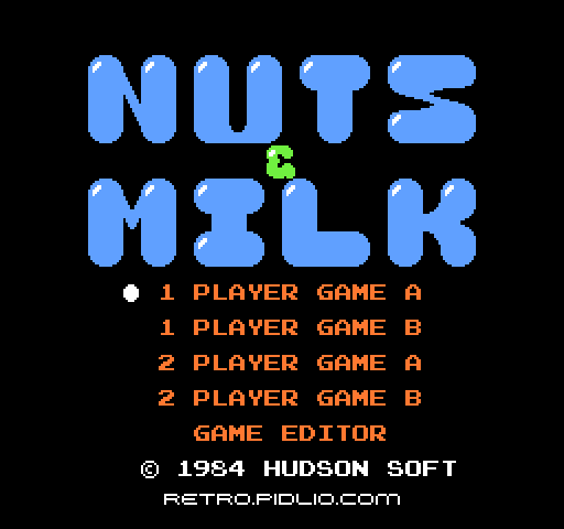 ナッツ&ミルク(NUTS & MILK)のタイトル画面/ゲームのキャプチャ画像1 ─ pidlio.com