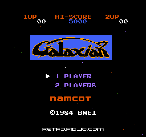 ギャラクシアン(Galaxian)のタイトル画面/ゲームのキャプチャ画像1 ─ pidlio.com