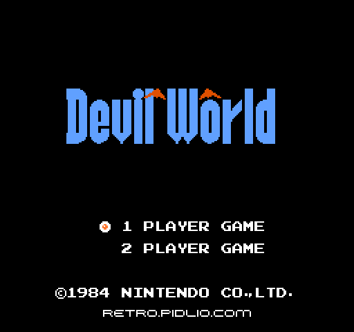デビルワールド(Devil World)のタイトル画面/ゲームのキャプチャ画像1 ─ pidlio.com