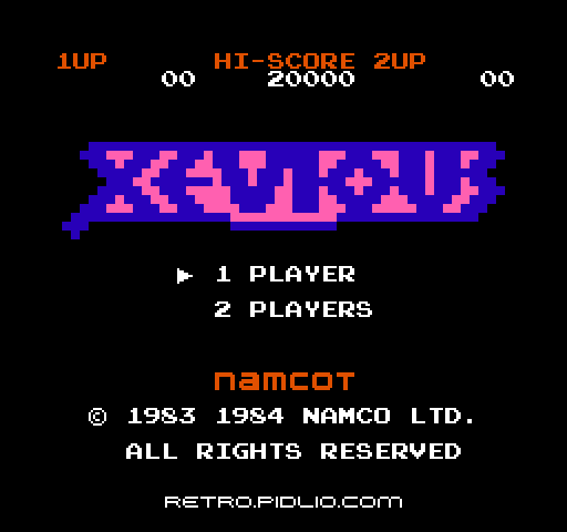 ゼビウス(XEVIOUS)のタイトル画面/ゲームのキャプチャ画像1 ─ pidlio.com