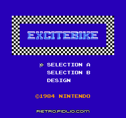 エキサイトバイク(EXCITEBIKE)のタイトル画面/ゲームのキャプチャ画像1 ─ pidlio.com
