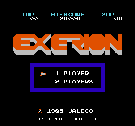 エクセリオン(EXERION)のタイトル画面/ゲームのキャプチャ画像1 ─ pidlio.com