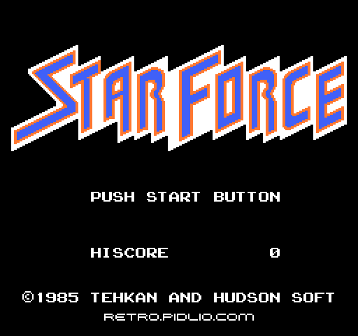スターフォース(STAR FORCE)のタイトル画面/ゲームのキャプチャ画像1 ─ pidlio.com