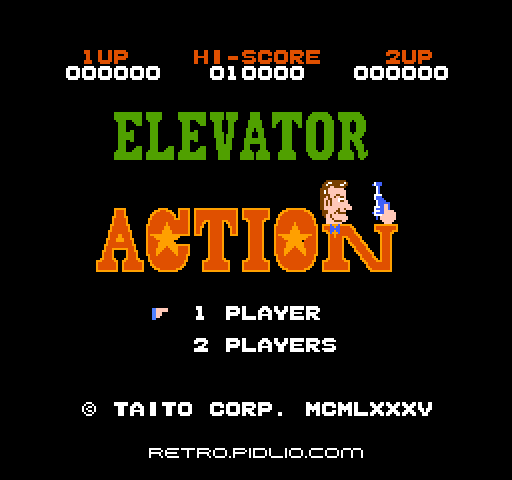 エレベーターアクションのタイトル画面／ゲームのキャプチャ画像1 ─ pidlio.com