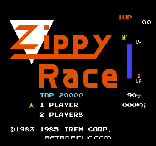 ジッピーレース（Zippy Race）のタイトル画面／ゲームのキャプチャ画像1 ─ pidlio.com