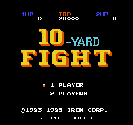 10ヤードファイトのタイトル画面/ゲームのキャプチャ画像1 ─ pidlio.com
