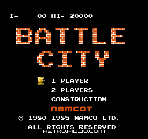 バトルシティー(BATTLE CITY)のタイトル画面/ゲームのキャプチャ画像1 ─ pidlio.com