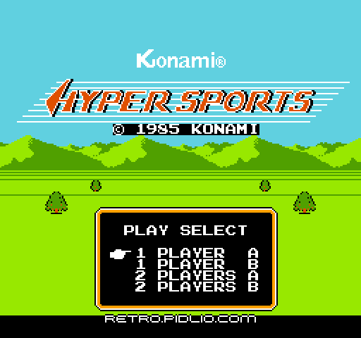 ハイパースポーツのタイトル画面/ゲームのキャプチャ画像1 ─ pidlio.com