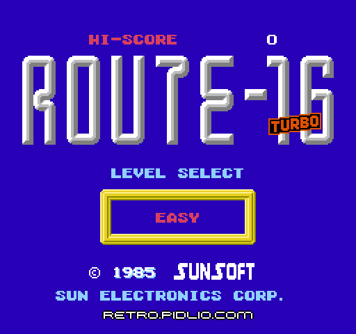 ルート16ターボのタイトル画面/ゲームのキャプチャ画像1 ─ pidlio.com