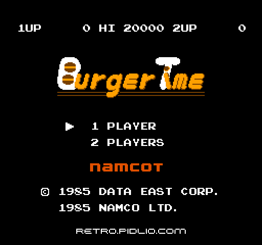 バーガータイムのタイトル画面／ゲームのキャプチャ画像1 ─ pidlio.com