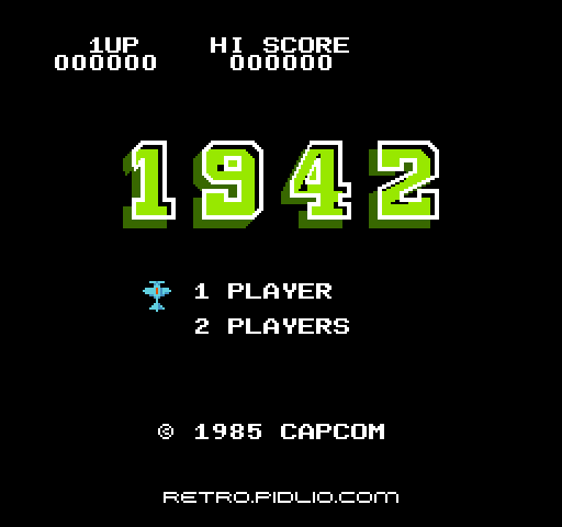 1942のタイトル画面／ゲームのキャプチャ画像1 ─ pidlio.com
