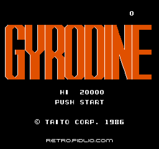 ジャイロダイン(GYRODINE)のタイトル画面/ゲームのキャプチャ画像1 ─ pidlio.com