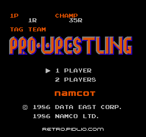 タッグチームプロレスリングのタイトル画面/ゲームのキャプチャ画像1 ─ pidlio.com