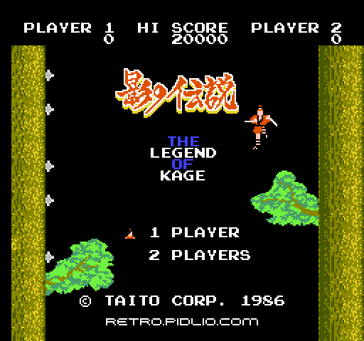 影の伝説のタイトル画面/ゲームのキャプチャ画像1 ─ pidlio.com