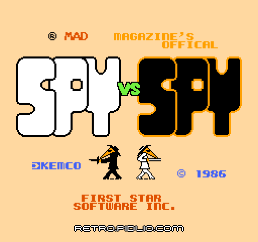 スパイvsスパイ（スパイアンドスパイ）のタイトル画面／ゲームのキャプチャ画像1 ─ pidlio.com