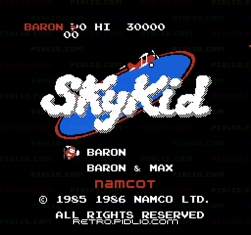 スカイキッド(SKY KID)のタイトル画面/ゲームのキャプチャ画像1 ─ pidlio.com