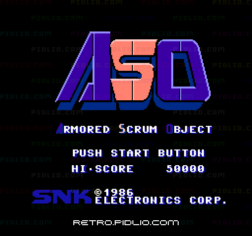 ASO(Armored Scrum Object)のタイトル画面/ゲームのキャプチャ画像1 ─ pidlio.com