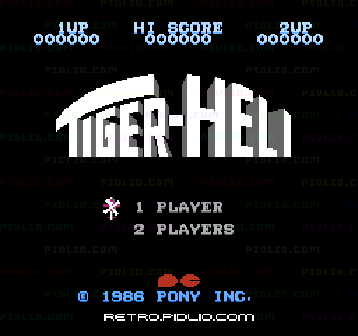 タイガーヘリのタイトル画面/ゲームのキャプチャ画像1 ─ pidlio.com