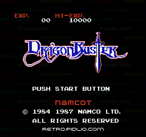ドラゴンバスターのタイトル画面/ゲームのキャプチャ画像1 ─ pidlio.com
