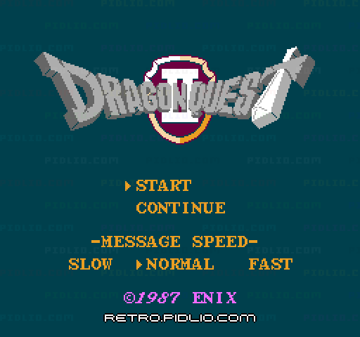 ドラゴンクエストII 悪霊の神々のタイトル画面/ゲームのキャプチャ画像1 ─ pidlio.com