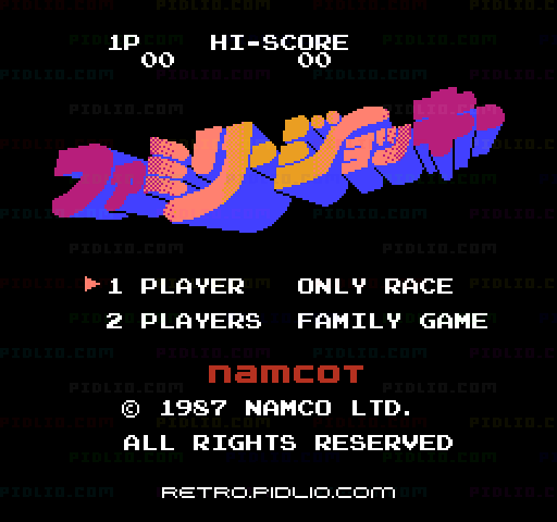 ファミリージョッキーのタイトル画面／ゲームのキャプチャ画像1 ─ pidlio.com