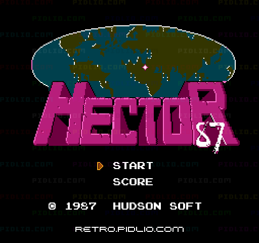 ヘクター'87のタイトル画面／ゲームのキャプチャ画像1 ─ pidlio.com