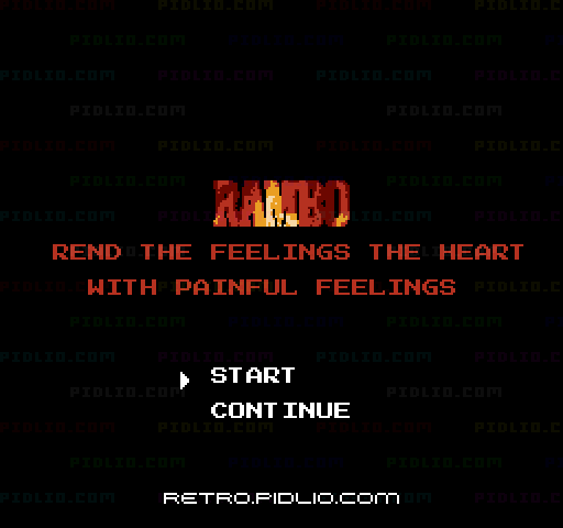ランボー(RAMBO)のタイトル画面/ゲームのキャプチャ画像1 ─ pidlio.com