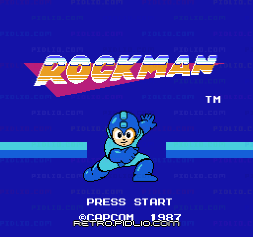 ロックマン(ROCKMAN)のタイトル画面/ゲームのキャプチャ画像1 ─ pidlio.com