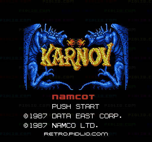 カルノフ(KARNOV)のタイトル画面/ゲームのキャプチャ画像1 ─ pidlio.com