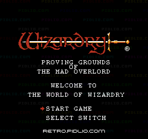 ウィザードリィ（Wizardry）のタイトル画面／ゲームのキャプチャ画像1 ─ pidlio.com