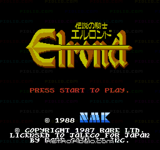 伝説の騎士エルロンドのタイトル画面/ゲームのキャプチャ画像1 ─ pidlio.com