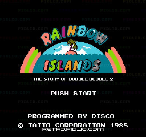 レインボーアイランドのタイトル画面/ゲームのキャプチャ画像1 ─ pidlio.com