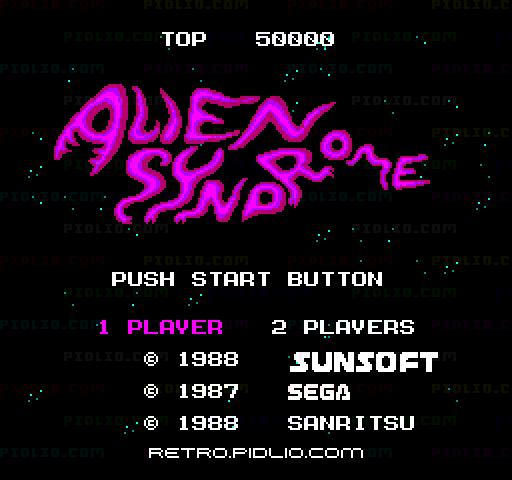 エイリアンシンドロームのタイトル画面／ゲームのキャプチャ画像1 ─ pidlio.com