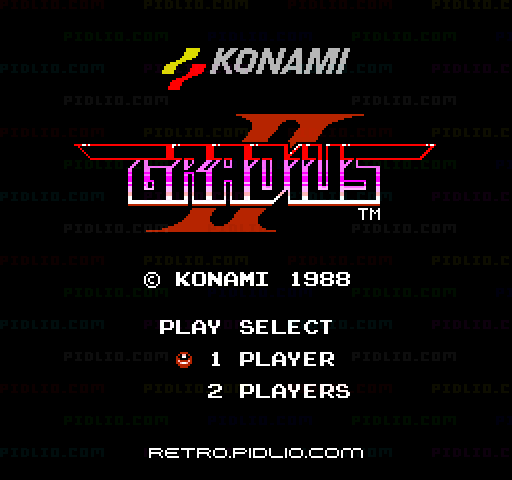 グラディウスIIのタイトル画面／ゲームのキャプチャ画像1 ─ pidlio.com