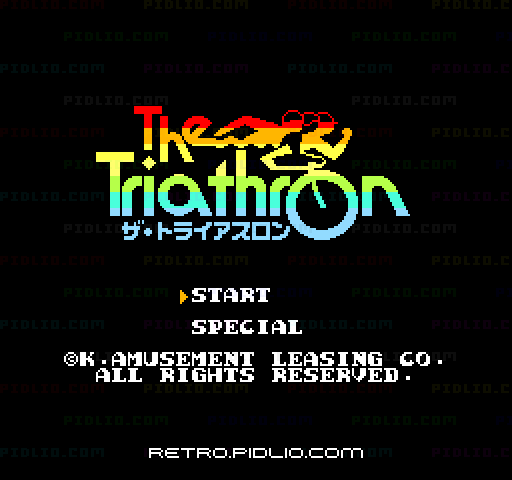 ザ・トライアスロンのタイトル画面／ゲームのキャプチャ画像1 ─ pidlio.com