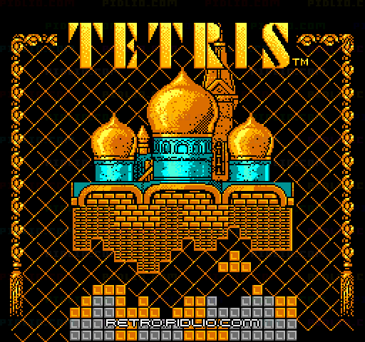 テトリス（TETRIS）のタイトル画面／ゲームのキャプチャ画像1 ─ pidlio.com