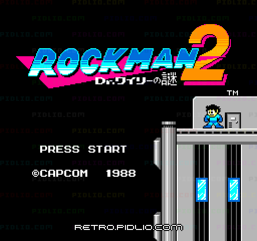 ロックマン2 Dr.ワイリーの謎のタイトル画面／ゲームのキャプチャ画像1 ─ pidlio.com