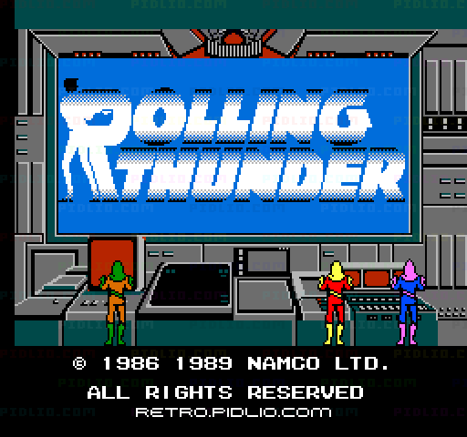 ローリングサンダーのタイトル画面／ゲームのキャプチャ画像1 ─ pidlio.com