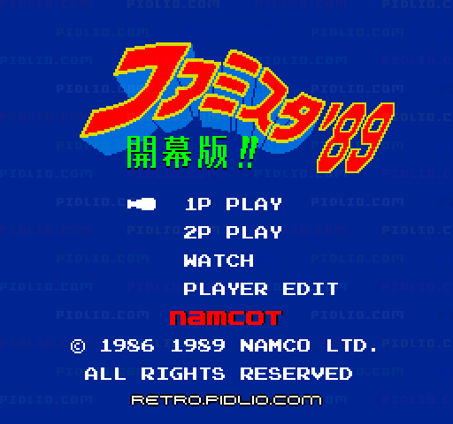 ファミスタ'89 開幕版!!のタイトル画面／ゲームのキャプチャ画像1 ─ pidlio.com