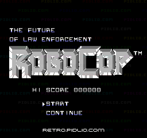 ROBOCOP（ロボコップ）のタイトル画面／ゲームのキャプチャ画像1 ─ pidlio.com
