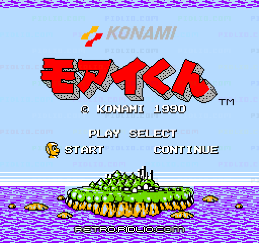モアイくんのタイトル画面／ゲームのキャプチャ画像1 ─ pidlio.com