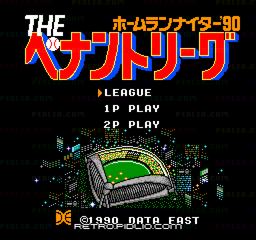 THEペナントリーグ ホームランナイター'90のタイトル画面/ゲームのキャプチャ画像1 ─ pidlio.com
