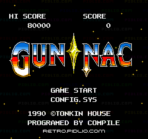 ガンナックのタイトル画面／ゲームのキャプチャ画像1 ─ pidlio.com