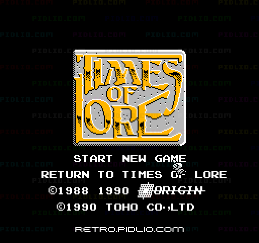 TIMES OF LORE 失われたメダリオンのタイトル画面／ゲームのキャプチャ画像1 ─ pidlio.com