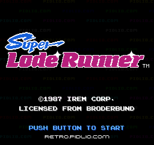 スーパーロードランナーのタイトル画面/ゲームのキャプチャ画像1 ─ pidlio.com