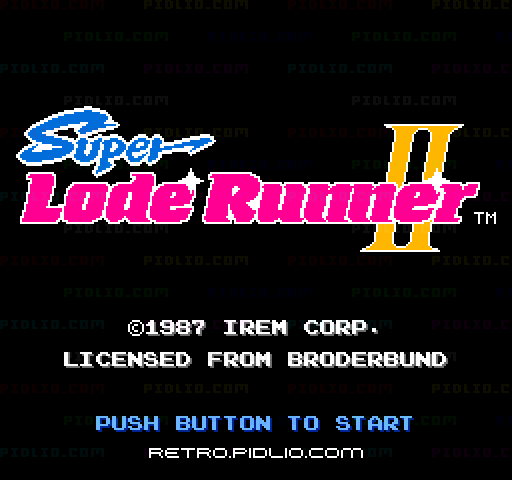 スーパーロードランナーIIのタイトル画面／ゲームのキャプチャ画像1 ─ pidlio.com