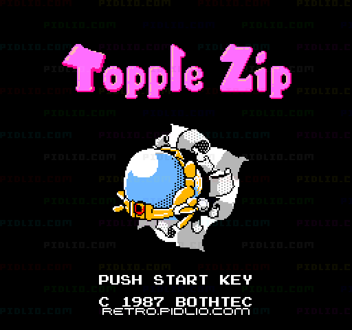 トップルジップのタイトル画面／ゲームのキャプチャ画像1 ─ pidlio.com